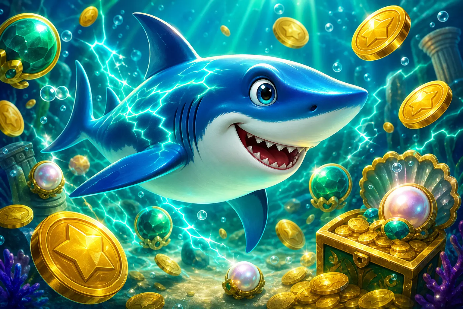 Shark & Spark Hold & Win game artwork